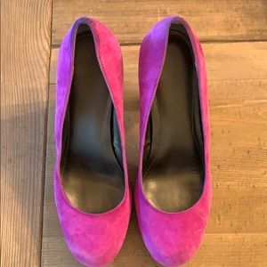 Calvin Klein “Scarlet” suede pumps in fuchsia